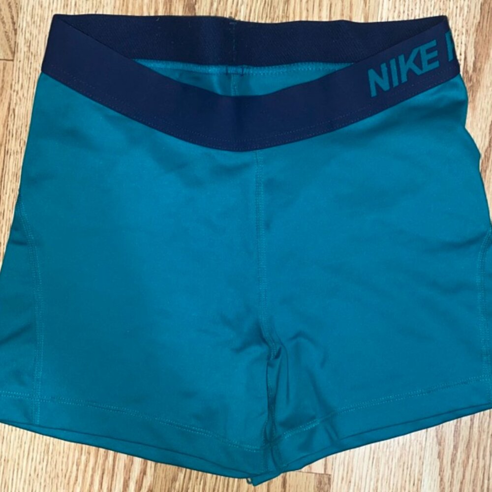 Women's Teal Nike Pro Athletic Shorts